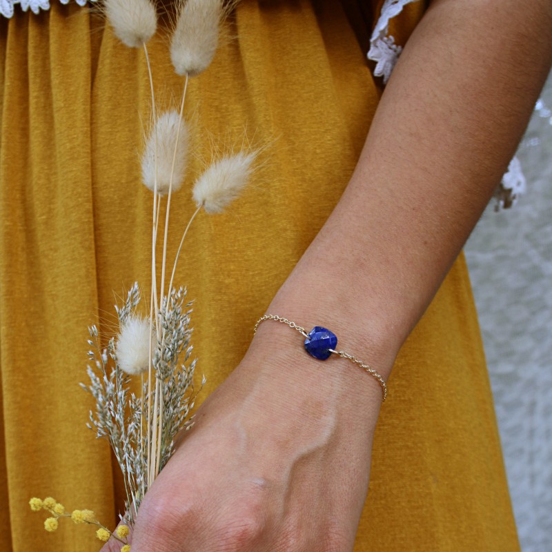 Bracelet en Gold Filled et Lapis Lazuli