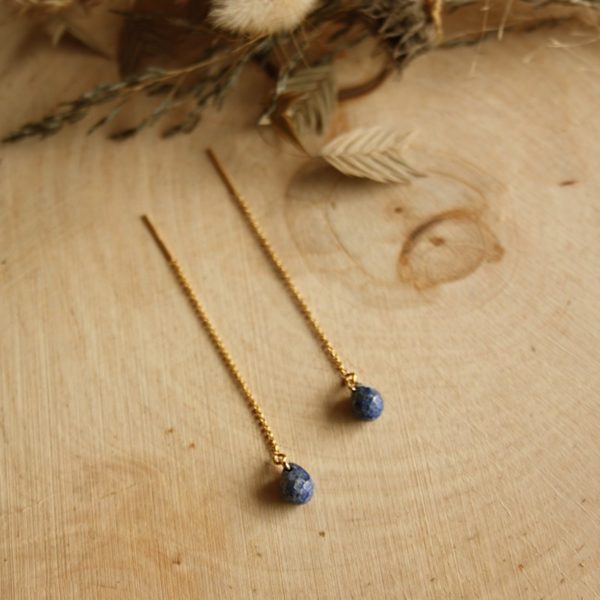 Boucles d'oreilles en Gold Filled et Lapis Lazuli