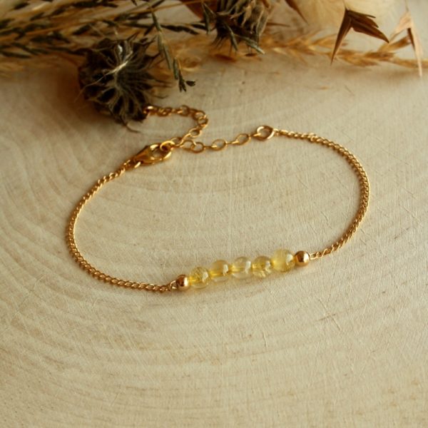 Bracelet Valentine Quartz rutile gold filled Tik Tik création