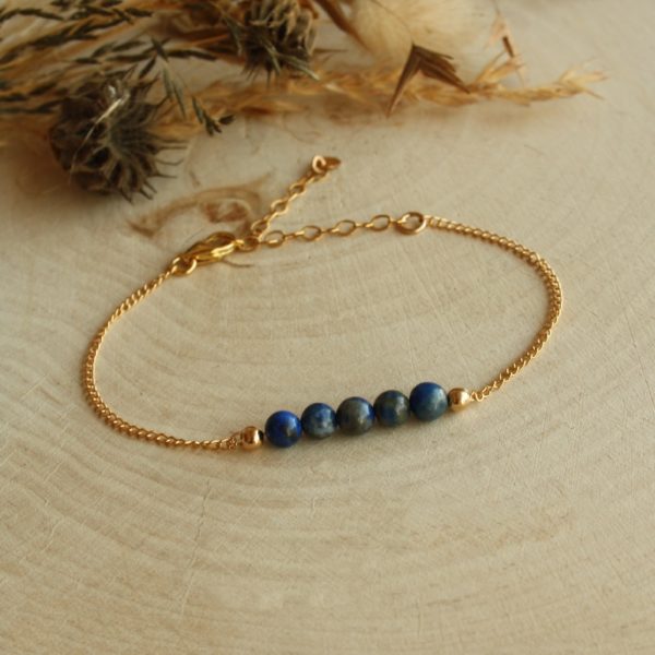 Bracelet Valentine lapis lazuli gold filled Tik Tik création