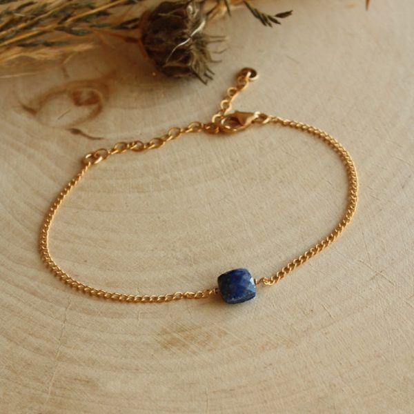 Bracelet Louise Gold filled et Lapis Lazuli Tik Tik création